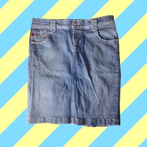 VINTAGE Fire "Sasha" factory distressed midi skirt. Size 15.  C167​​​​